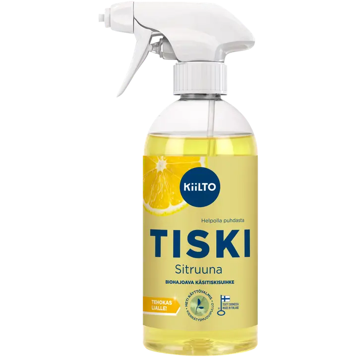 Kiilto biohajoava suihkutettava käsitiskiaine Sitruuna 475 ml