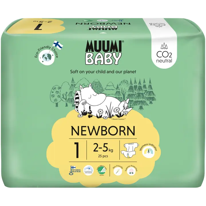 Muumi Baby teipmähkmed Starters 1,  2-5 kg, 25 tk