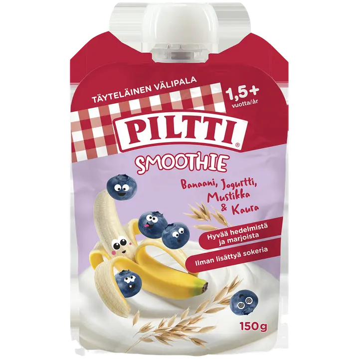 Piltti 150g Smoothie Jogurtti-mustikka-banaani-kaura 1,5v+ annospussi