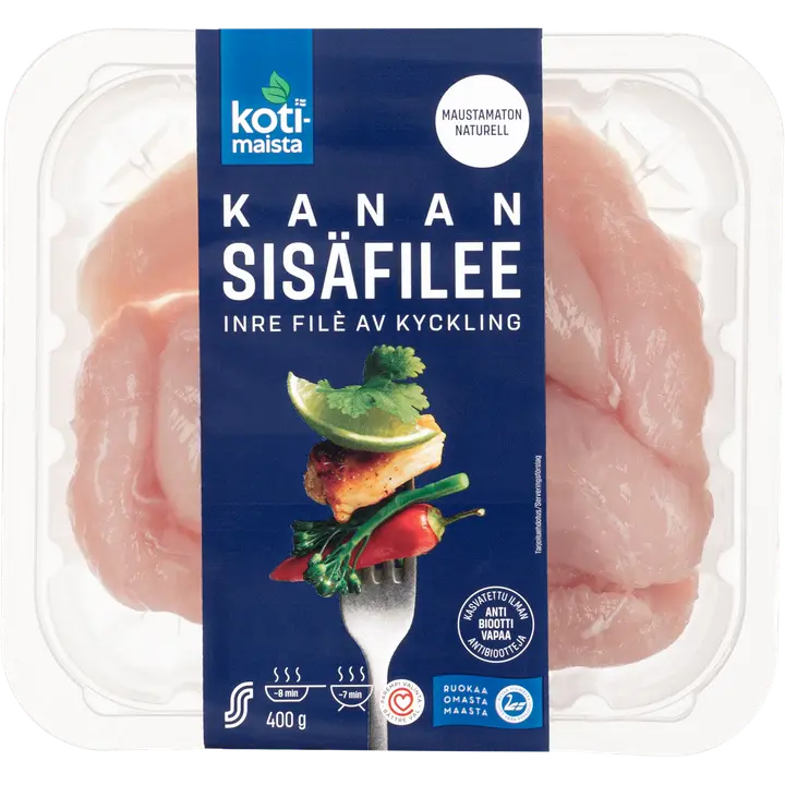 Kotimaista kanan sisäfilee maustamaton 400g