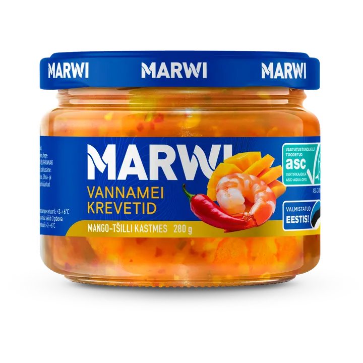 Marwi Vannamei Krevetid Mango-Tšilli Kas