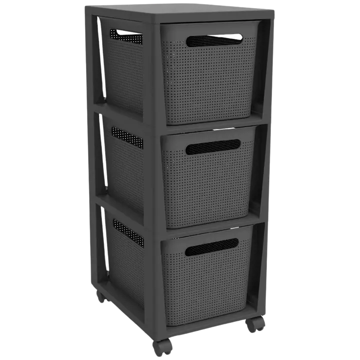 Rotho säilytystorni Brisen 3x16 l harmaa