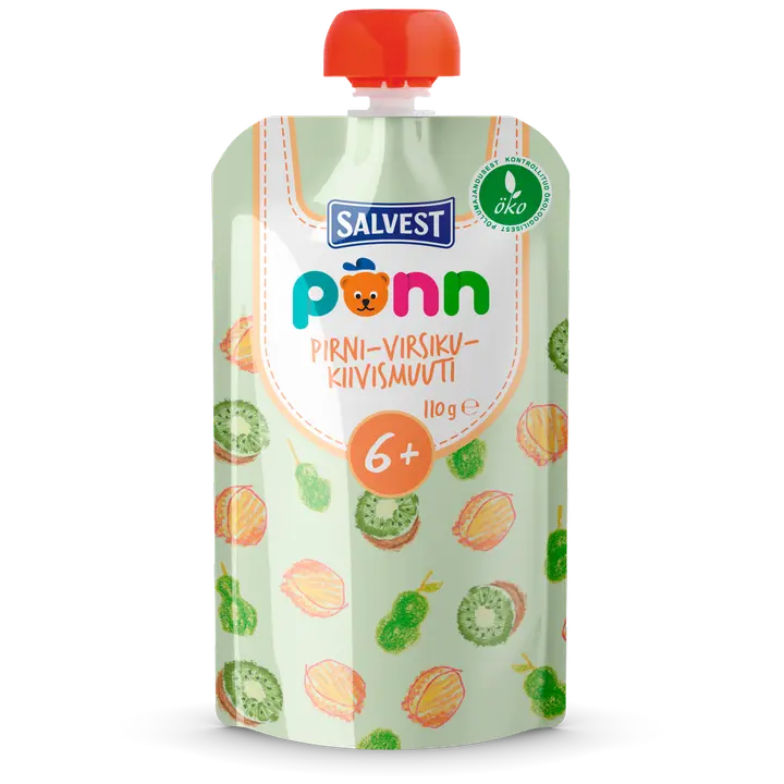 Põnn öko pirni-virsiku-kiivismuuti 110g