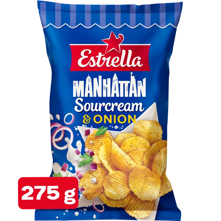 Estrella Manhattan Sourcream & Onion Sipsi 275g