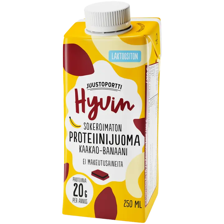 Juustoportti Hyvin proteiinijuoma 250 ml kaakao-banaani laktoositon
