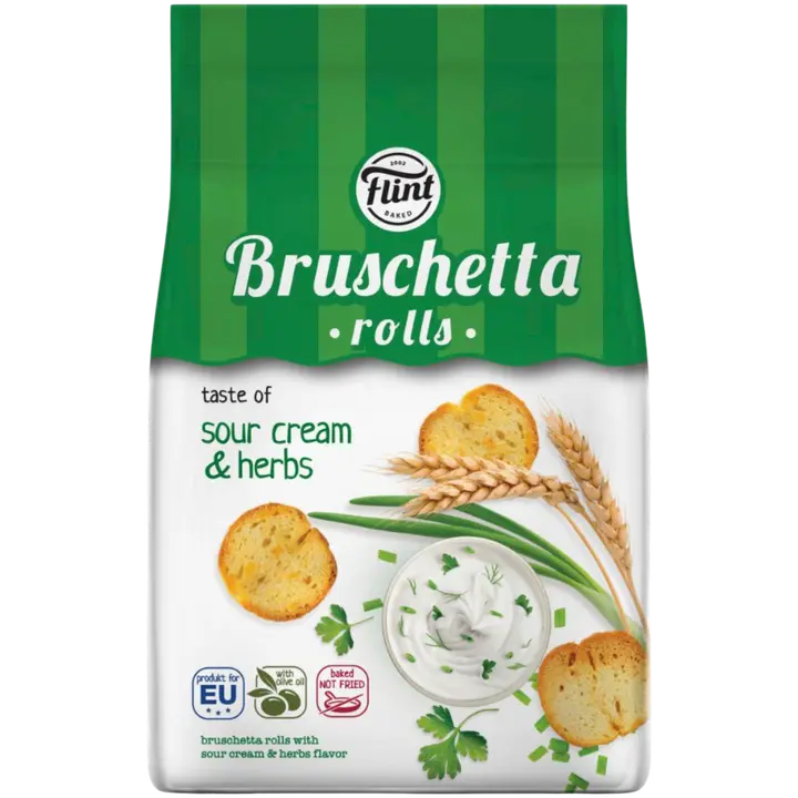 Flint bruschetta rolls hapukoore- ja ürdimaitselised saiakrõpsud 65g