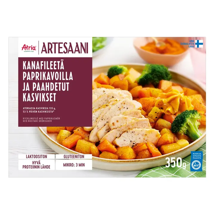 Atria Artesaani Kanafileetä Paprikavoilla ja Paahdetut Kasvikset 350g