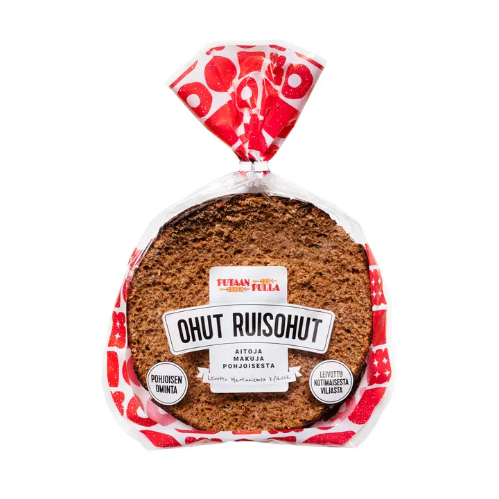 PutaanPulla Ohut Ruisohut 170g halkaistu ohut täysjyväruisreikäleipä
