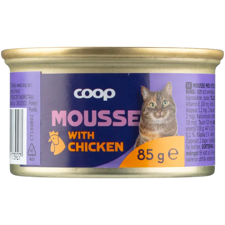 Coop kanaa sisältävä mousse täysikasvuisille kissoille 85 g