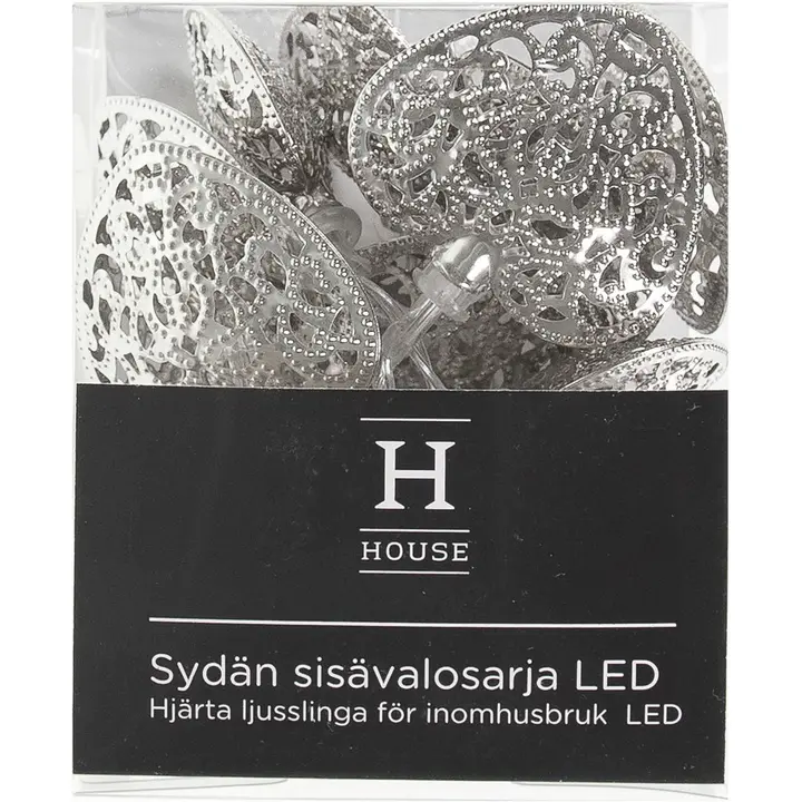 House sisävalosarja Sydän, 10 LED-lamppua