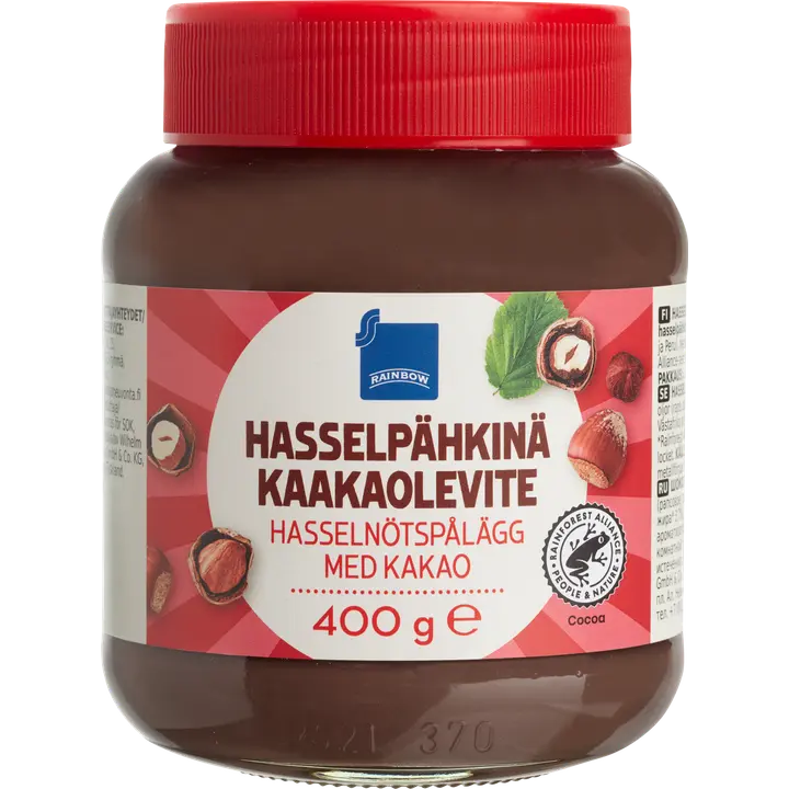 Rainbow 400g hasselpähkinä-kaakaolevite