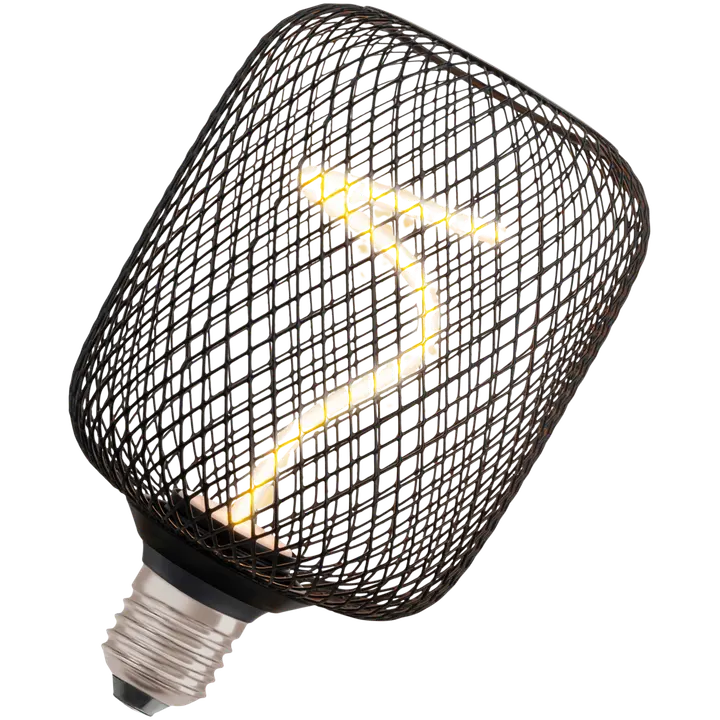 OSRAM LED-sisustuslamppu Decor Spiral Square 100mm 3,5W 130lm 1800K E27 musta