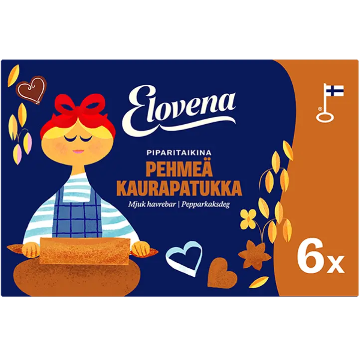 Elovena 6x30g piparitaikina pehmeä kaurapatukka