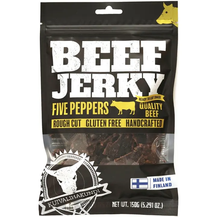 Kuivalihakundi Beef Jerky Five Peppers 150g