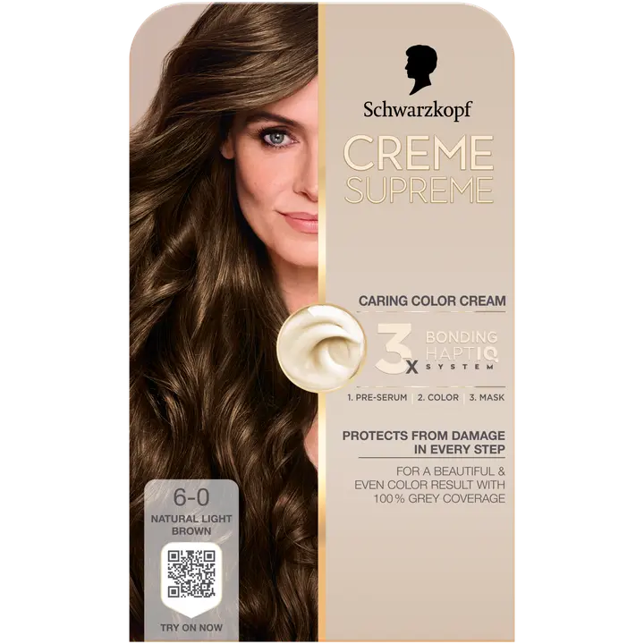 Juuksevärv Schwarzkopf Creme Supreme 6-0 Natural Light Brown