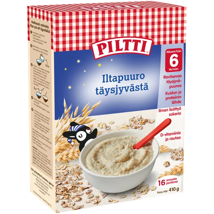 Piltti täisteraviljast õhtupuder, 6k, 410 g