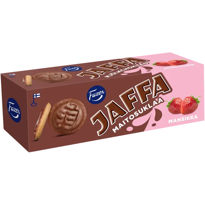 Fazer Jaffa Maitosuklaa Mansikka leivoskeksi 150g