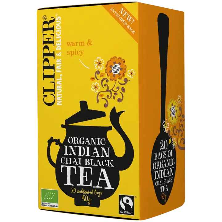 Clipper Luomu Indian Chai musta tee 20ps / 50g Reilu kauppa