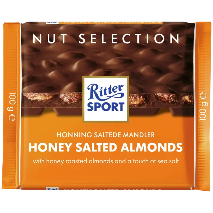 Ritter Sport piimašokolaad mandlitega, mee ja soolaga 100g