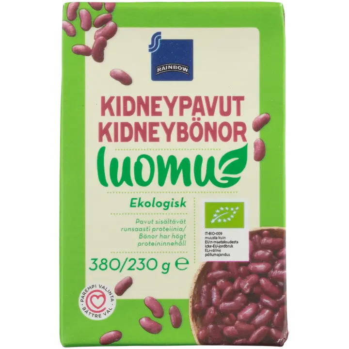 Rainbow kidneypavut suolaliemessä luomu 380/230 g