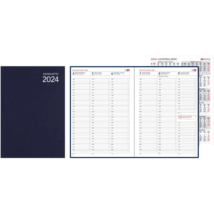 Aikamuistio 2024 A4, tummansininen