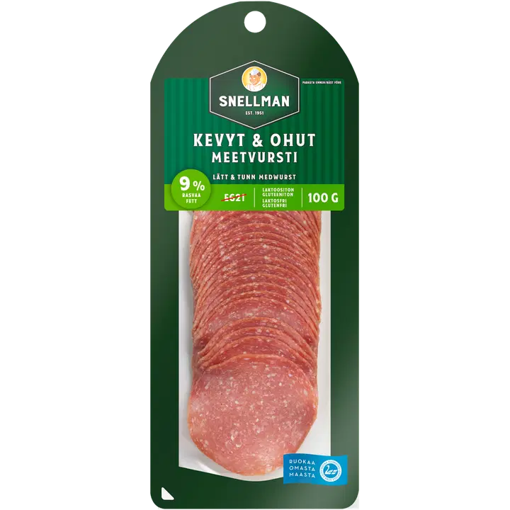 Snellman Kevyt & ohut meetvursti 9% 100g