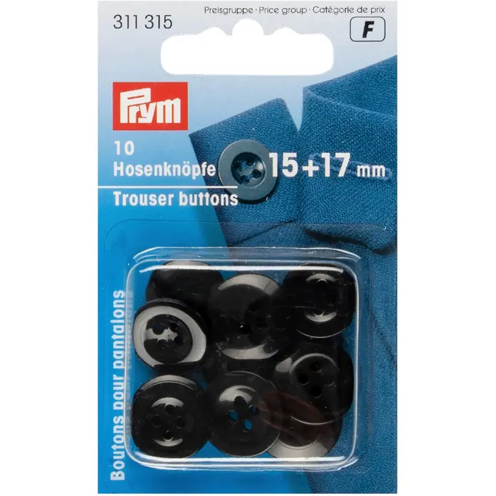 Prym housunnapit musta 15-17mm 10kpl