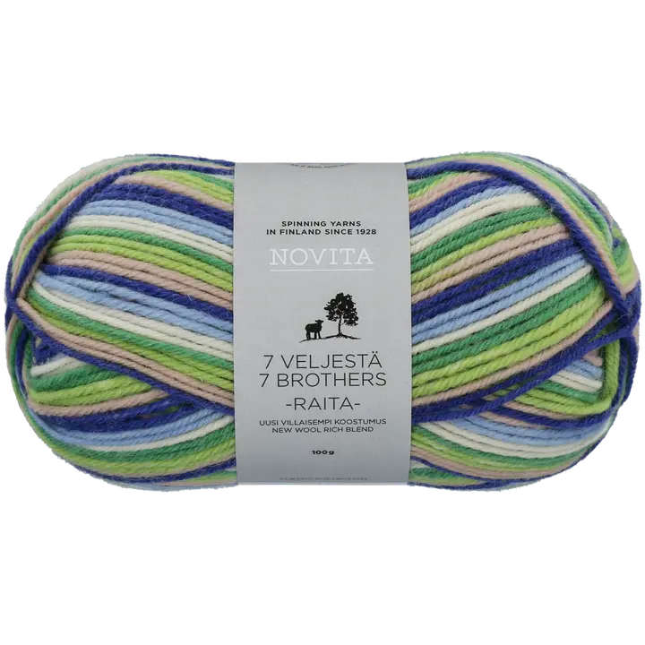 Novita Lanka 7 Veljestä Raita 100 g Suomikaari 975