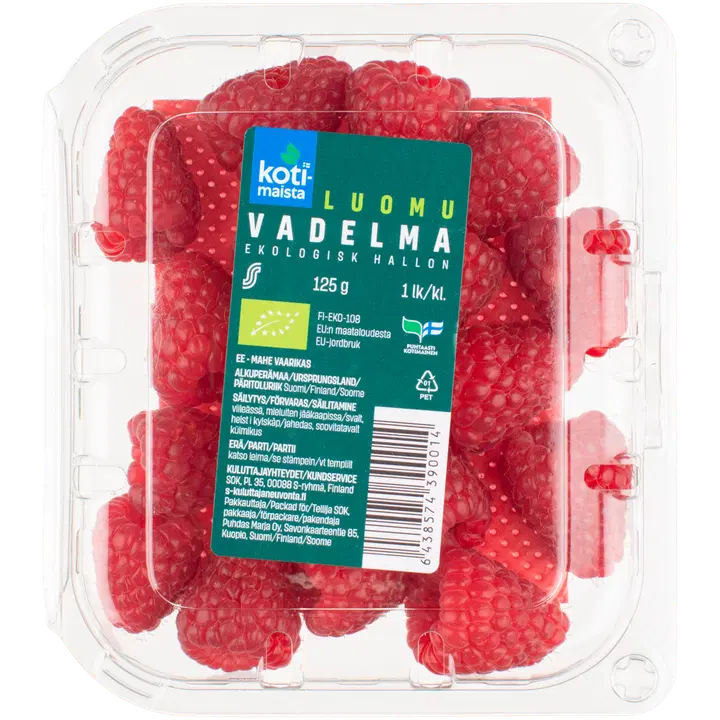Kotimaista Vadelma 125g Luomu