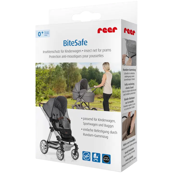 Reer Bitesafe hyönteisverkko lastenrattaisiin, musta