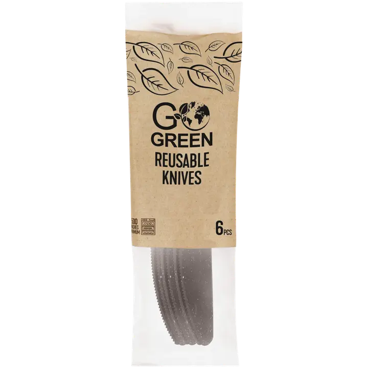 Go Green korduvkasutatavad noad must 6tk