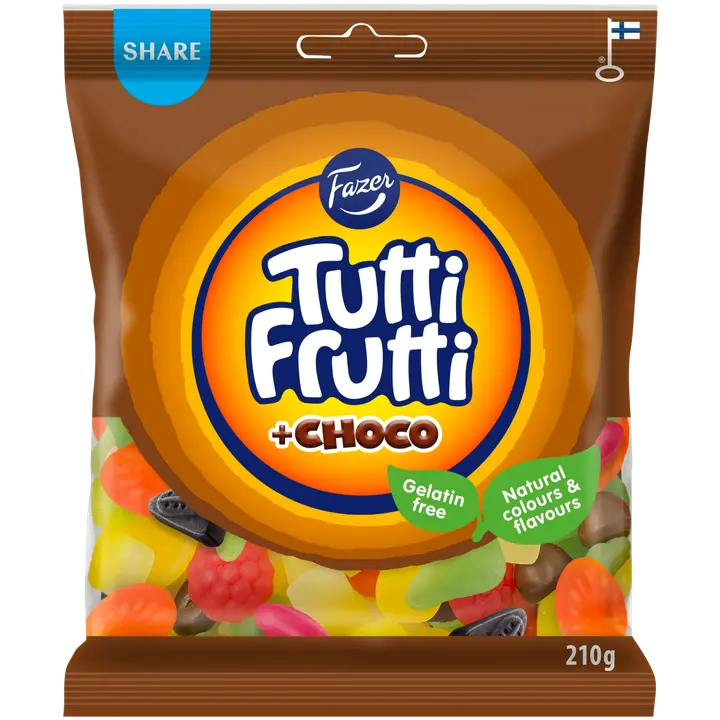 Fazer Tutti Frutti Choco karkkipussi 210g