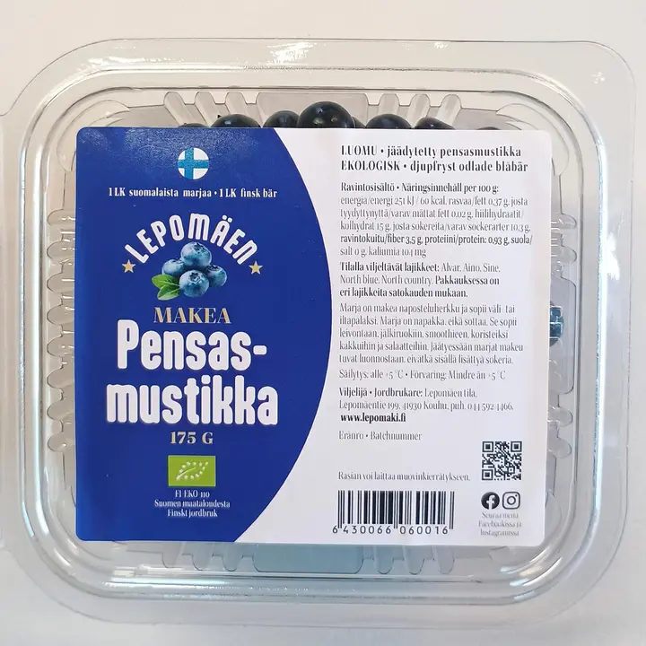Lepomäen luomu pensasmustikka pakaste 175g