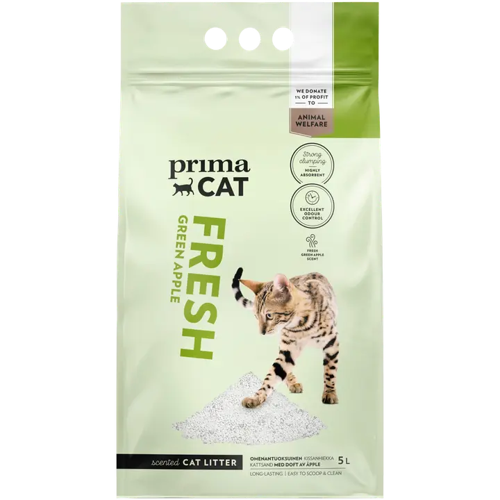 PrimaCat Fresh Green Apple kissanhiekka valkoinen 5 l