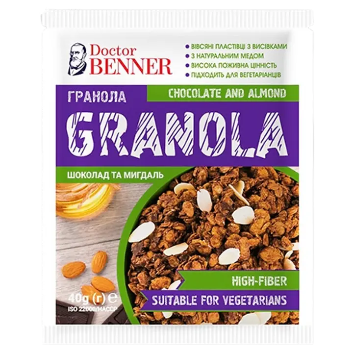 Dr. Benner  Granola müsli sokolaadi ja mandlitega  40g