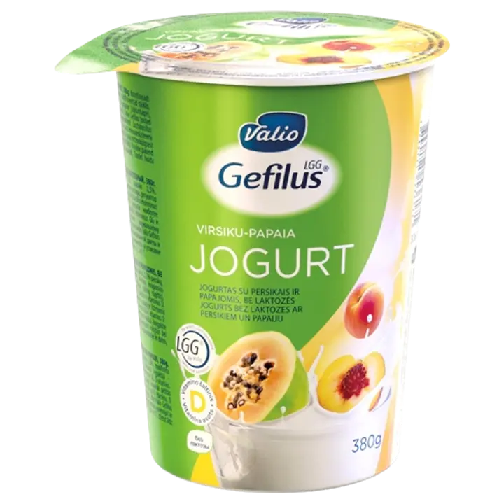 Gefilus Virsiku-papaia jogurt, 380 g
