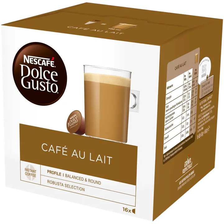 Nescafé Dolce Gusto 16kaps/160g Café au Lait maitokahvikapseli