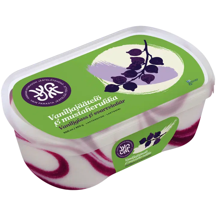 Vanhan Porvoon Jäätelötehdas Vaniljajäätelö & mustaherukka 900ml