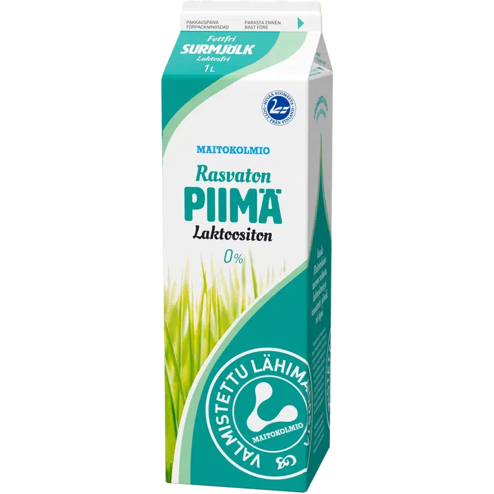 Maitokolmio laktoositon rasvaton piimä 1l