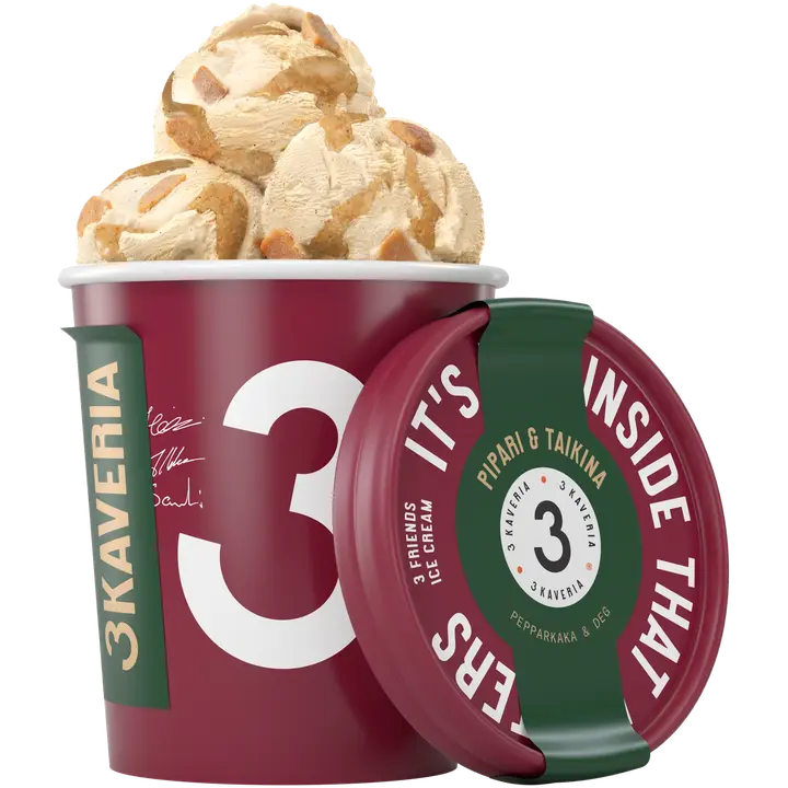 3 Kaveria Laktoositon Pipari & Taikina jäätelö 500ml/400g