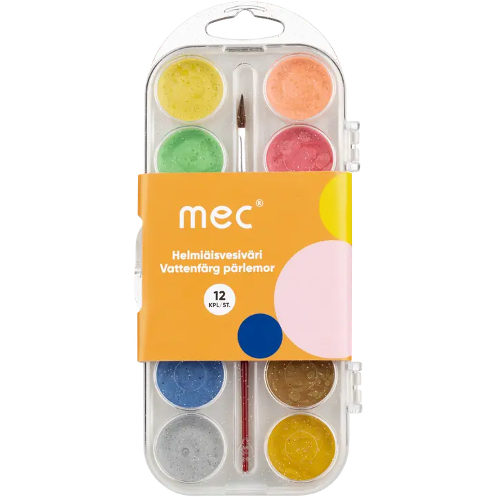 Mec helmiäisvesivärit 12kpl