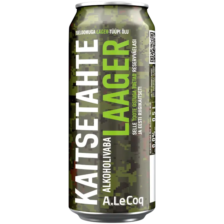 A. Le Coq Kaitsetahte Lager alk.vaba õlu 500ml