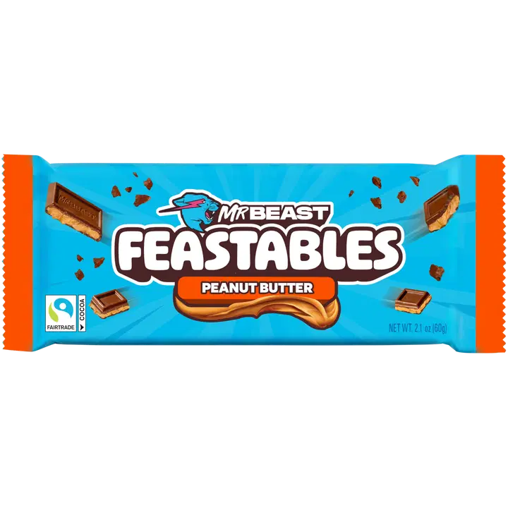 MrBeast Feastables Peanut Butter maitosuklaalevy 60g
