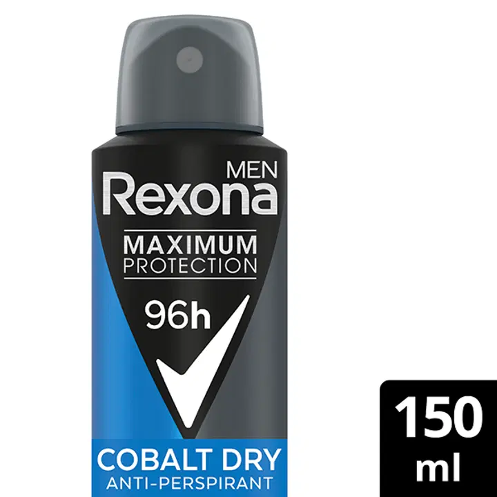 Rexona Men Maximum Protection Cobalt Dry Antiperspirantti Deodorantti Spray Miehille 96 h suoja 150 ML