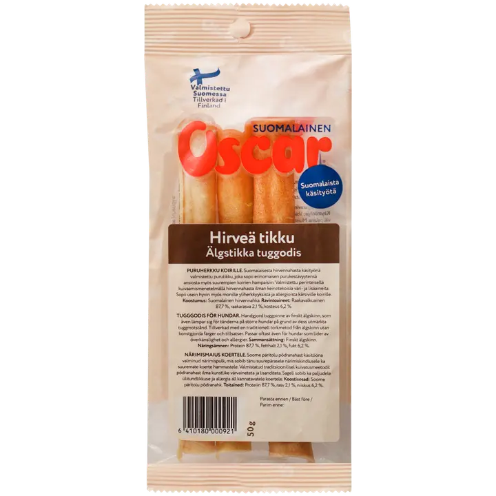 Oscar Hirveä tikku puruherkku 50 g (3 kpl), koirille