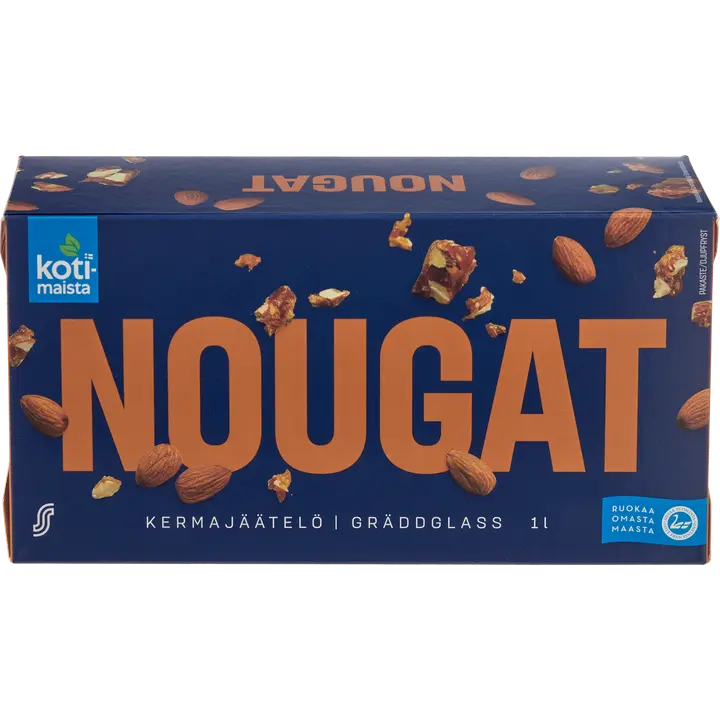 Kotimaista kermajäätelö kotipakkaus Nougat 1L/500g