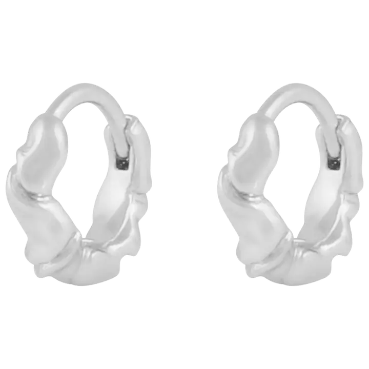 SNÖ of Sweden Wave pieni rengaskorvakoru hopea