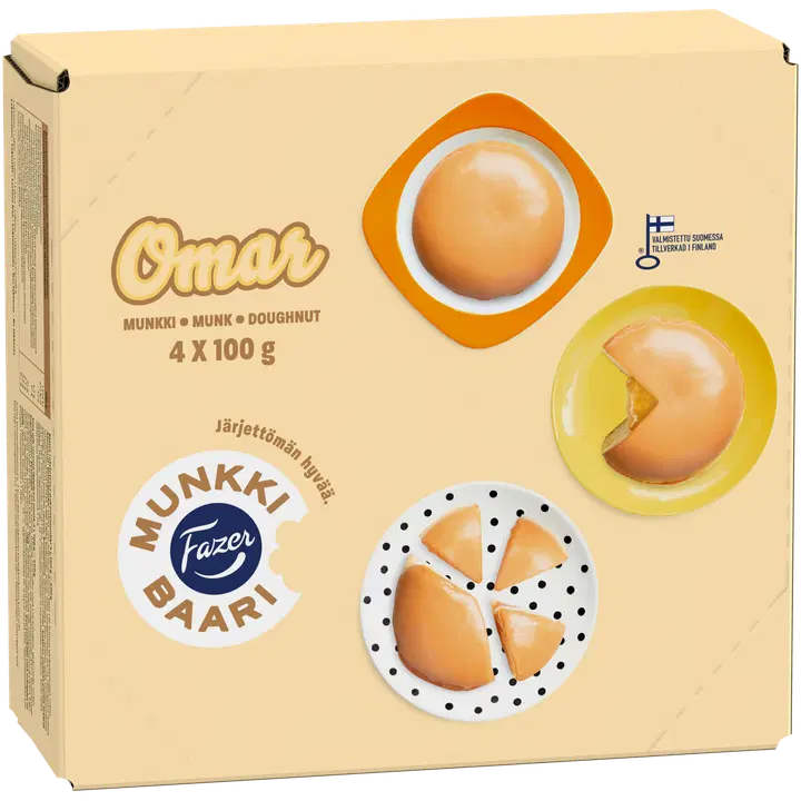 Fazer Omar -munkki 4kpl 400g, kypsäpakaste