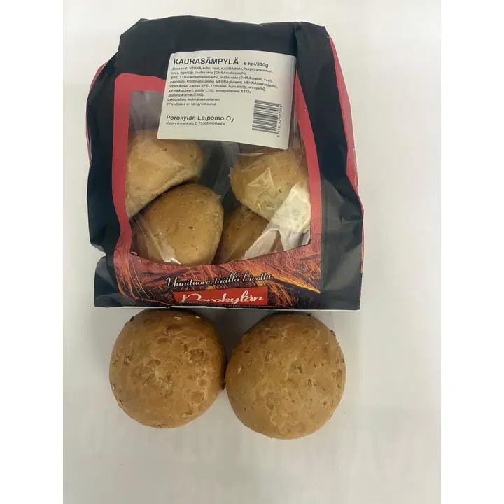 Porokylän Kaurasämpylä 6 kpl 360 g
