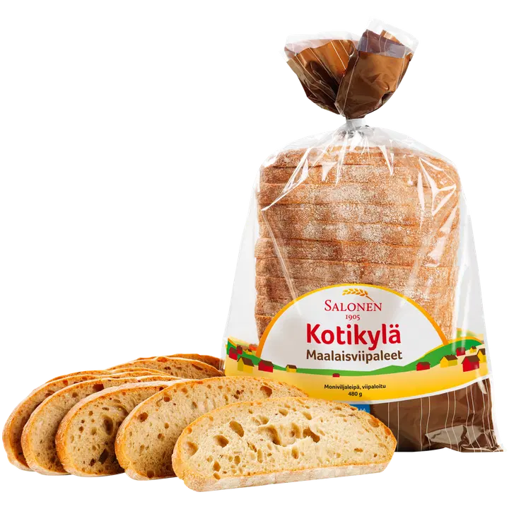 Leipomo Salonen Kotikylä maalaisviipaleet 480 g moniviljaleipä, viipaloitu